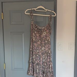 Vici Floral Mini Dress in Pink and Gray